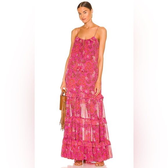Misa Los Angeles Dresses & Skirts - Misa Los Angeles Pink Magdalena Floral Maxi Dress